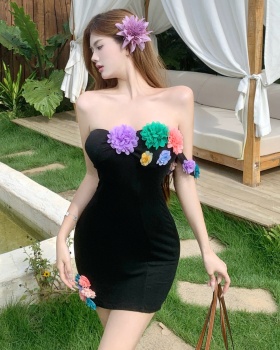 Vacation sexy spicegirl short sleeve dress for women