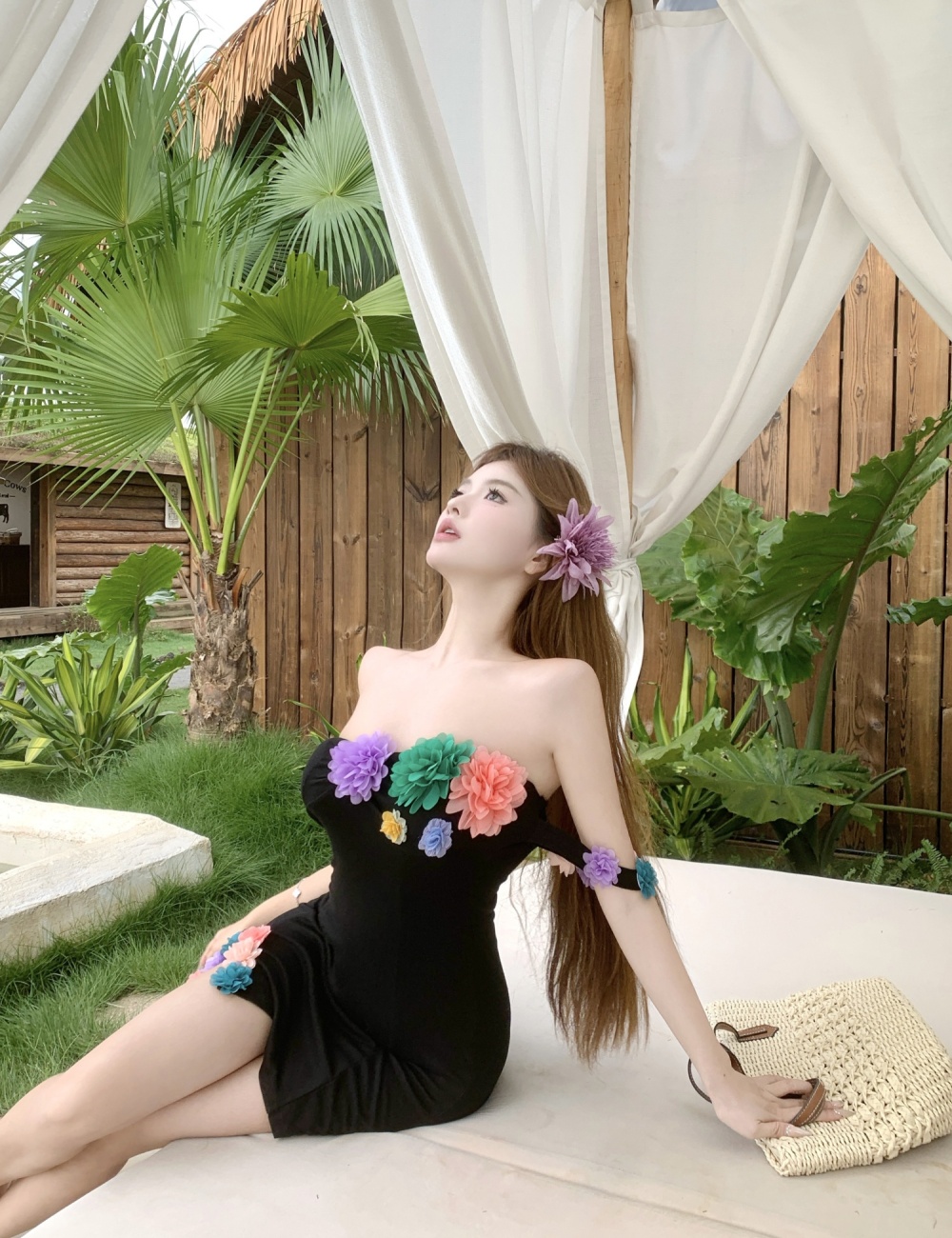 Vacation sexy spicegirl short sleeve dress for women