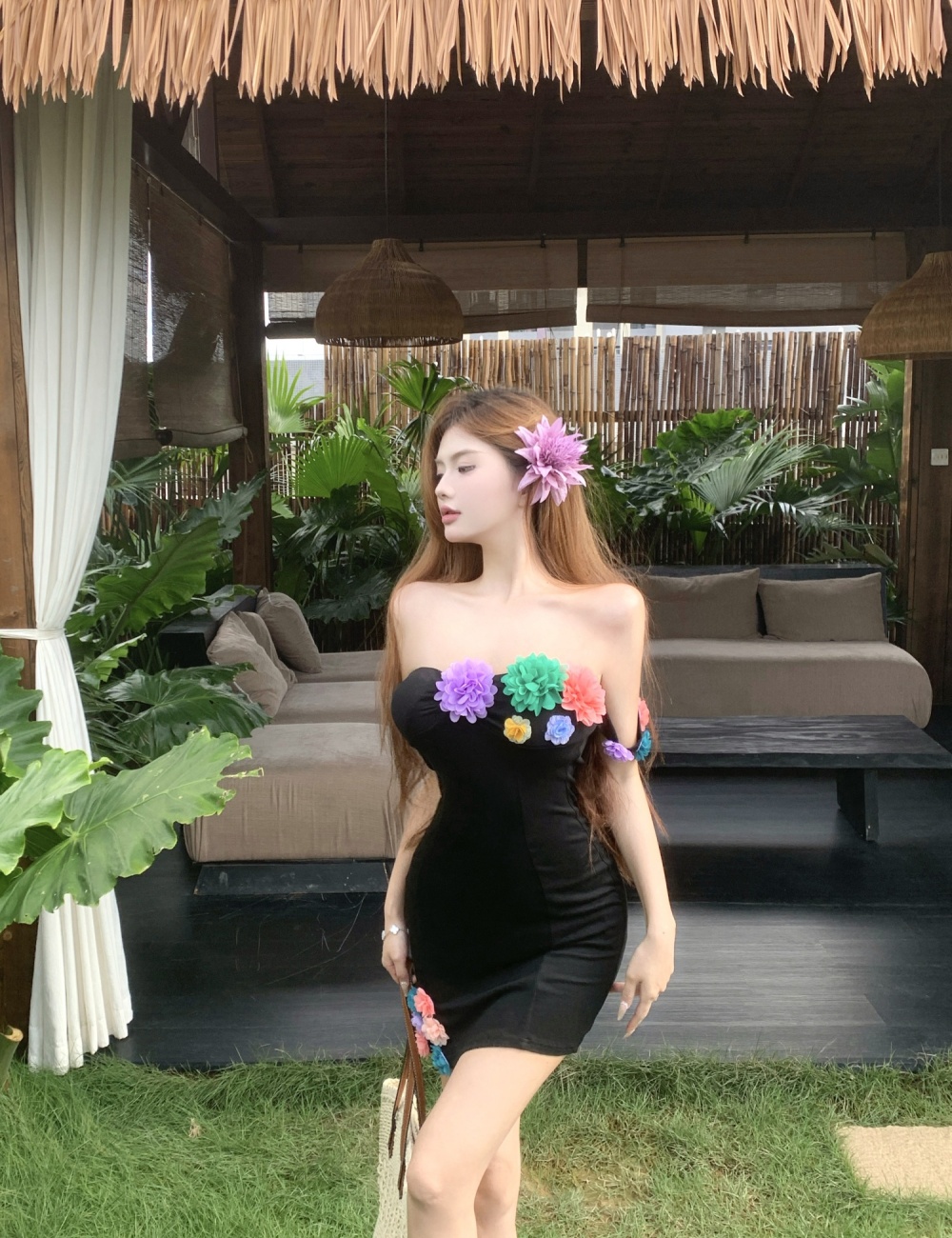 Vacation sexy spicegirl short sleeve dress for women