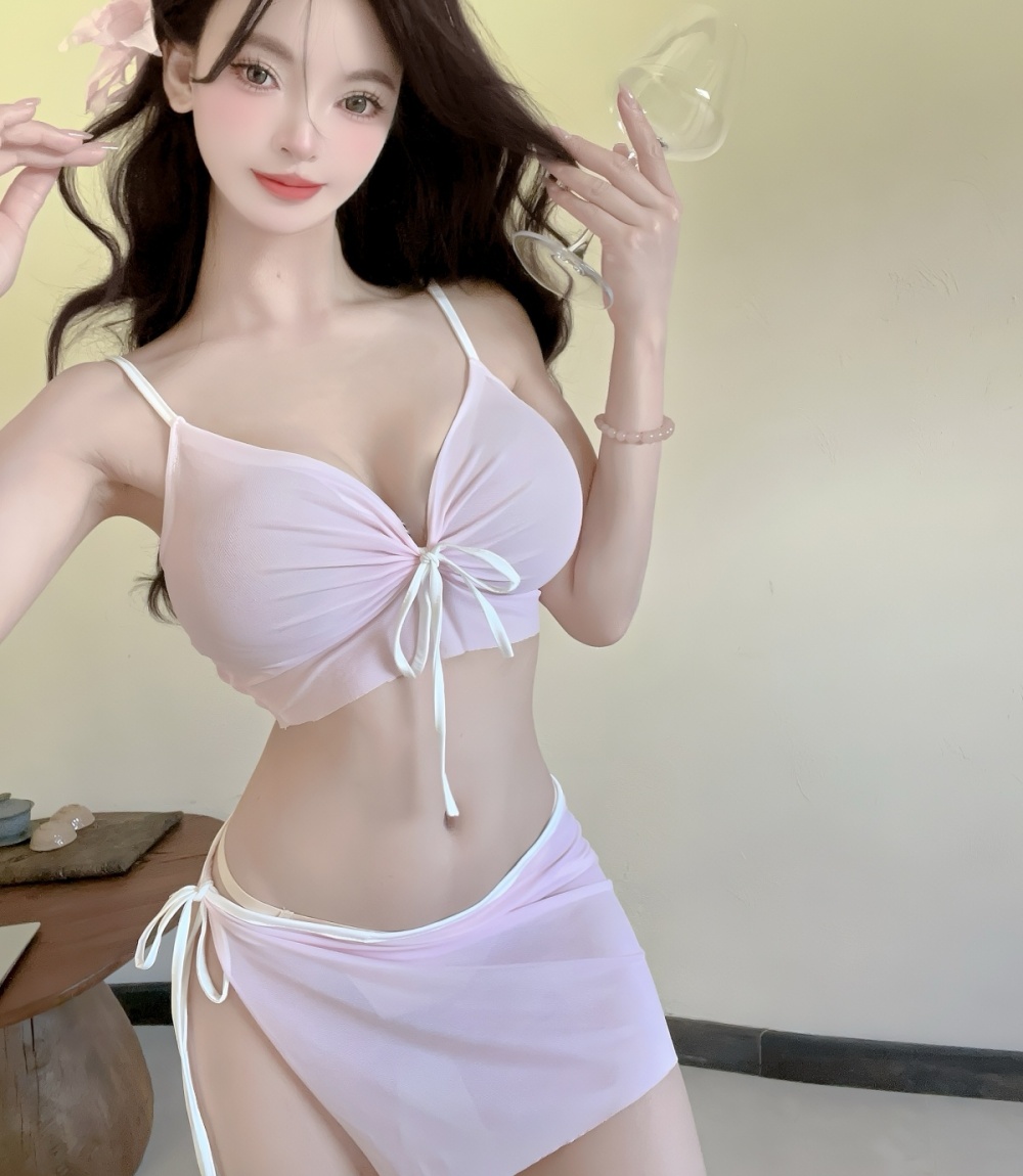 Chanelstyle sandy beach enticement bikini sexy swimwear
