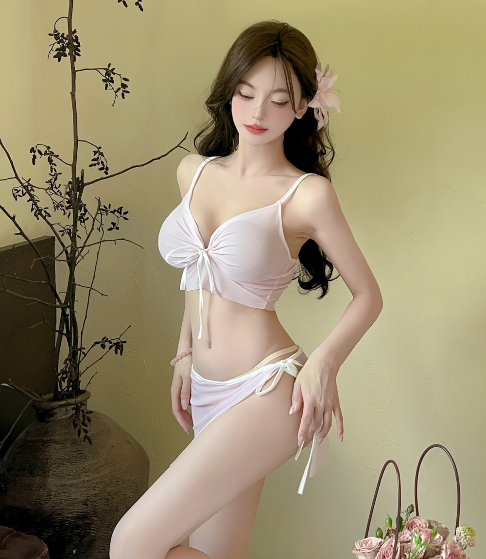 Chanelstyle sandy beach enticement bikini sexy swimwear