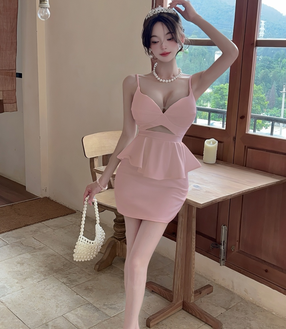 Sexy bottoming package hip sling slim all-match dress
