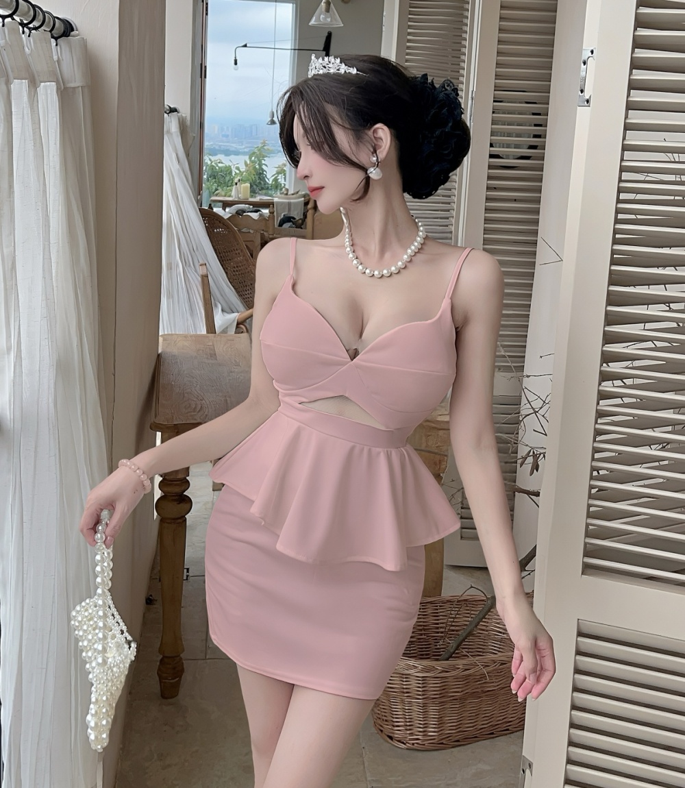 Sexy bottoming package hip sling slim all-match dress