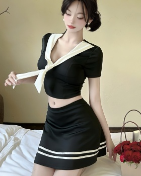Enticement sexy tops big skirt short skirt a set