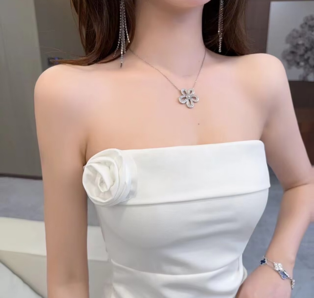 Flowers package hip dress slim T-back