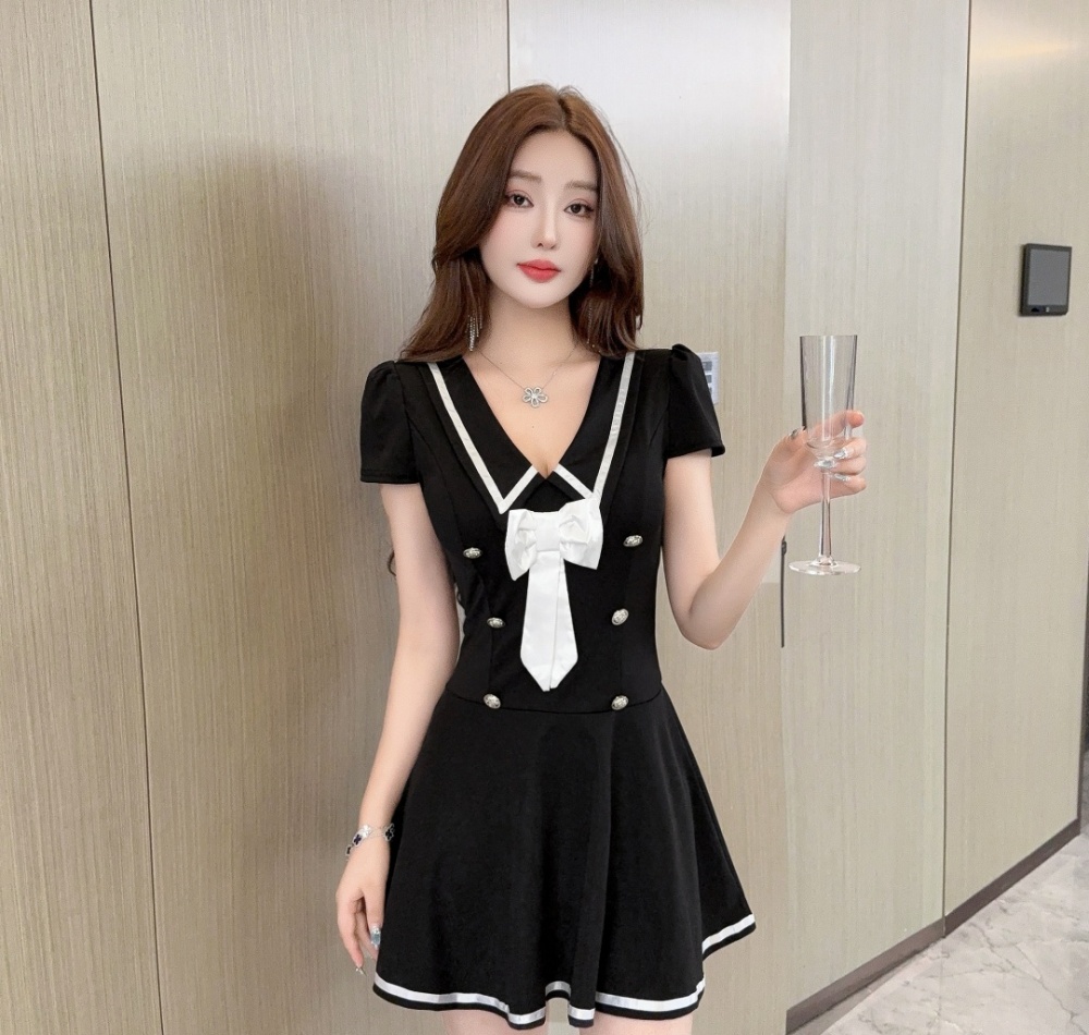 A-line night show dress refinement temperament T-back for women