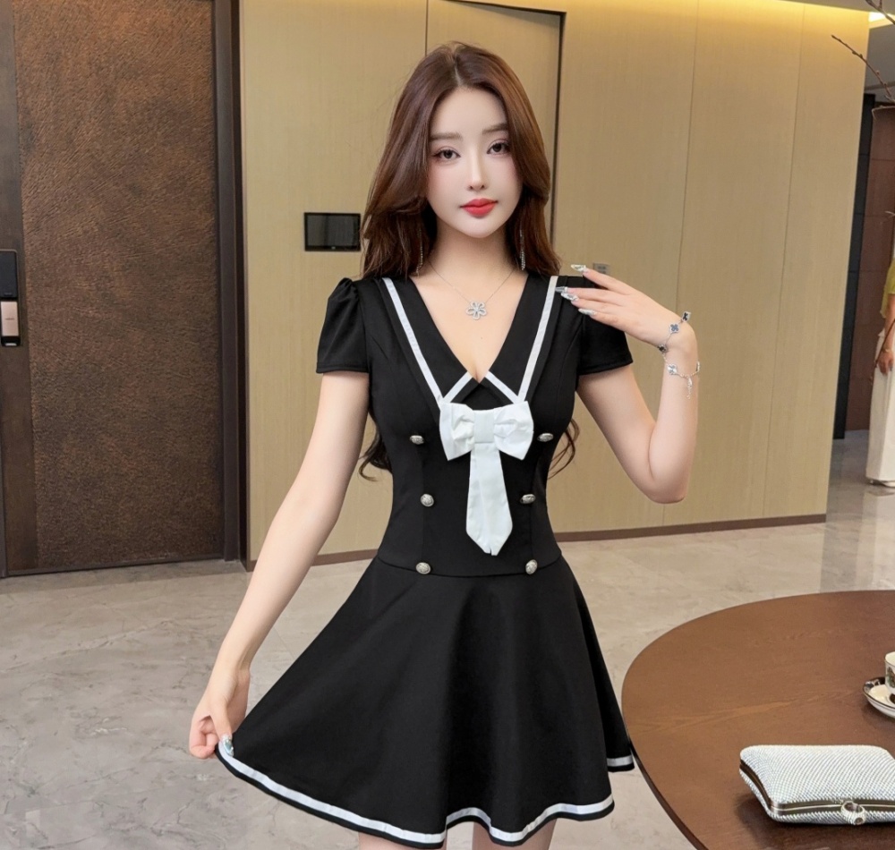 A-line night show dress refinement temperament T-back for women