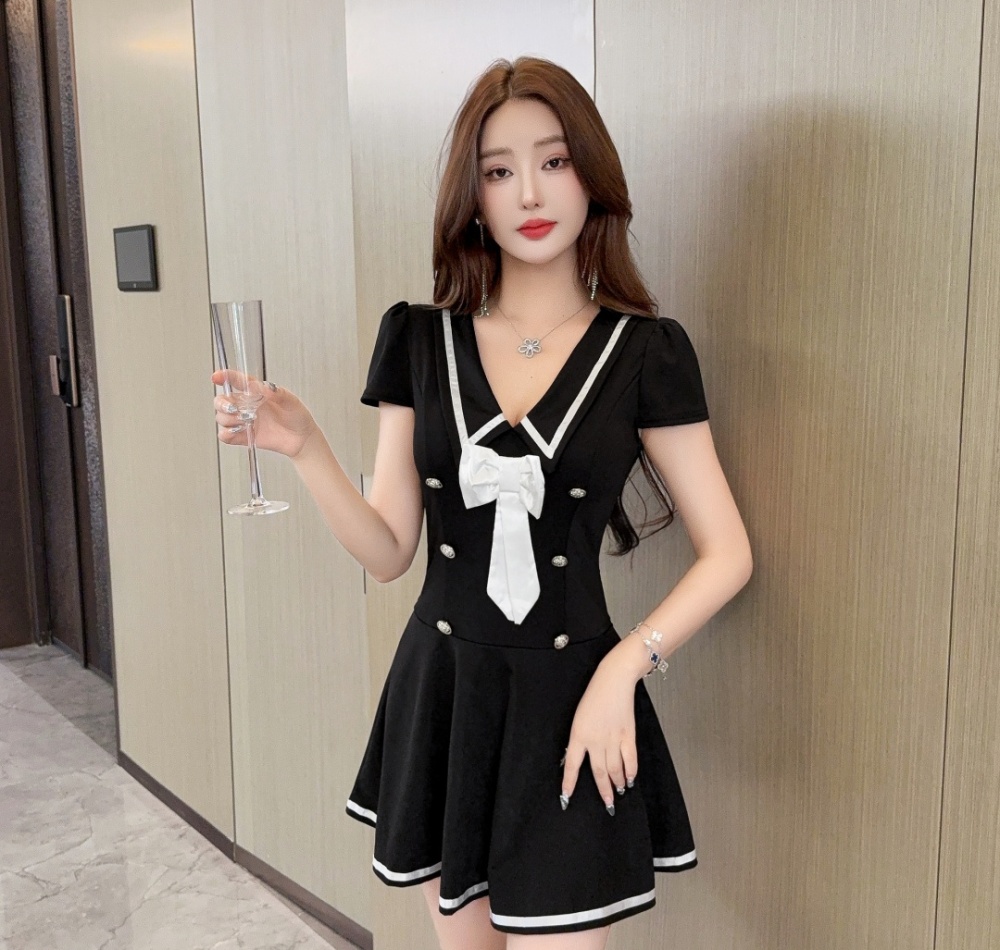 A-line night show dress refinement temperament T-back for women