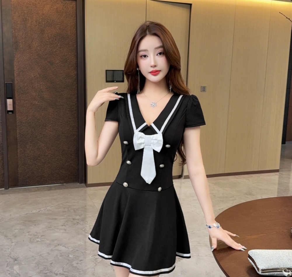 A-line night show dress refinement temperament T-back for women