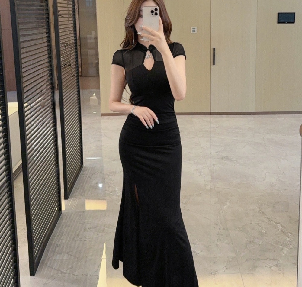 Overalls retro cheongsam night show dress
