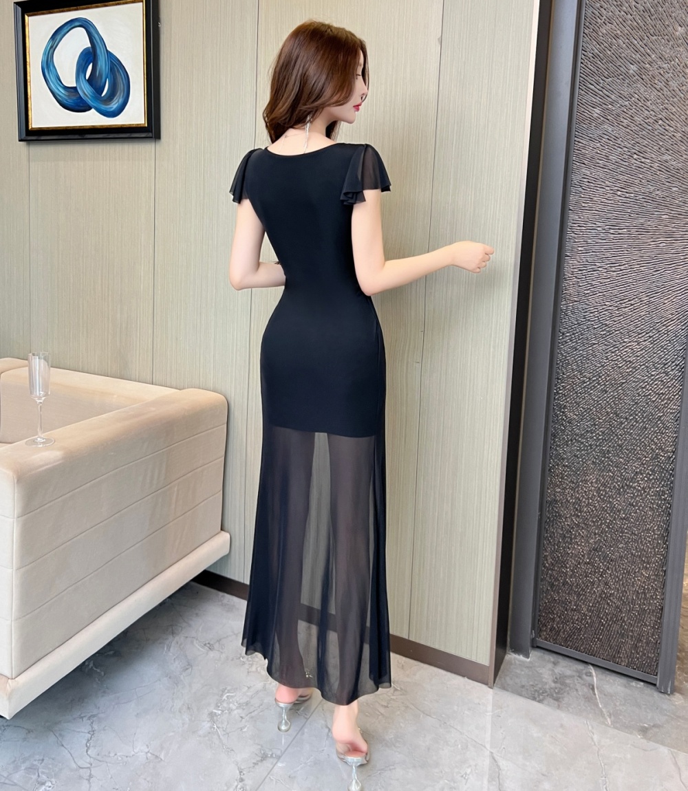 Sexy chiffon evening dress temperament show young dress