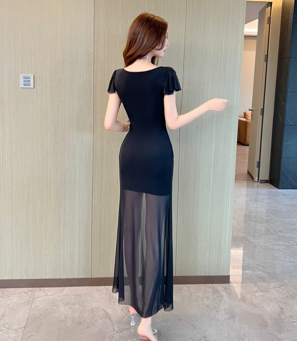 Sexy chiffon evening dress temperament show young dress