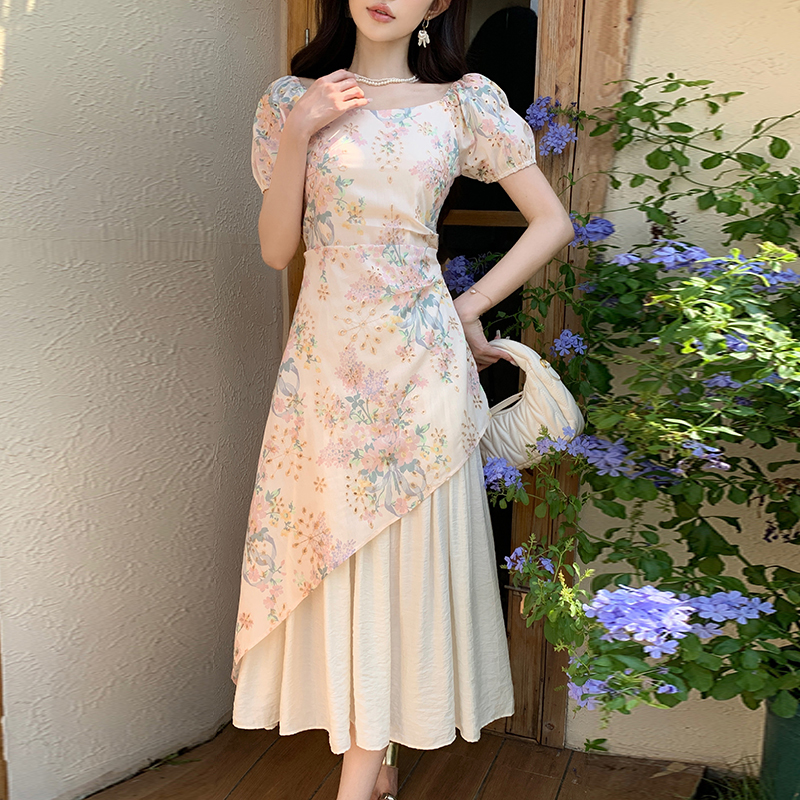 Printing embroidery temperament tender summer dress