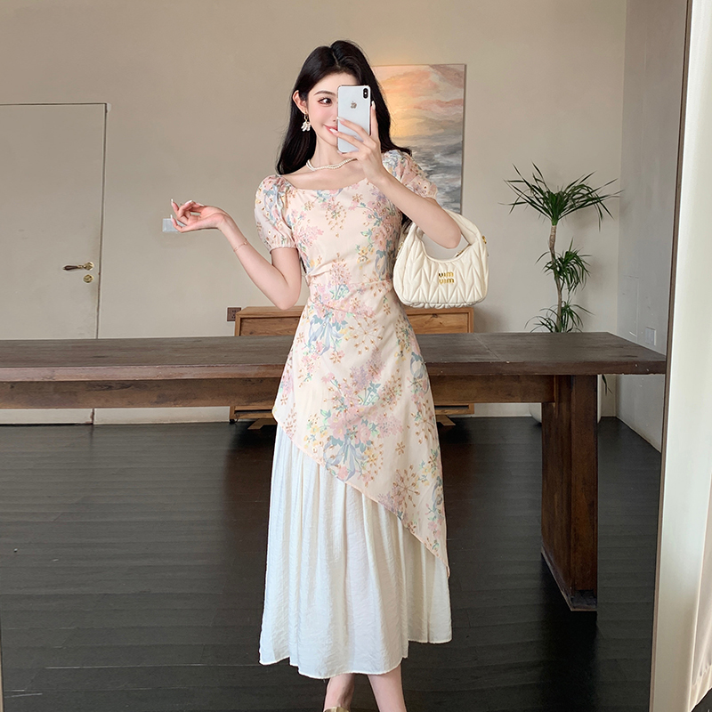 Printing embroidery temperament tender summer dress