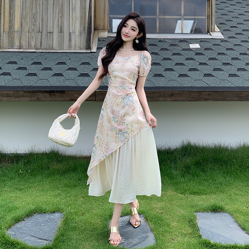 Printing embroidery temperament tender summer dress
