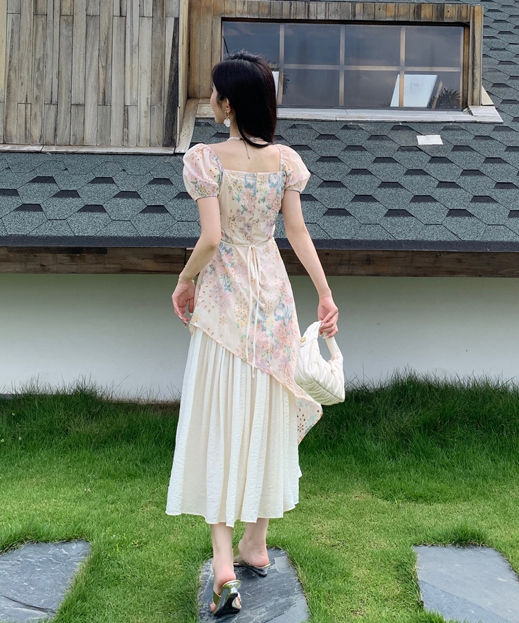 Printing embroidery temperament tender summer dress