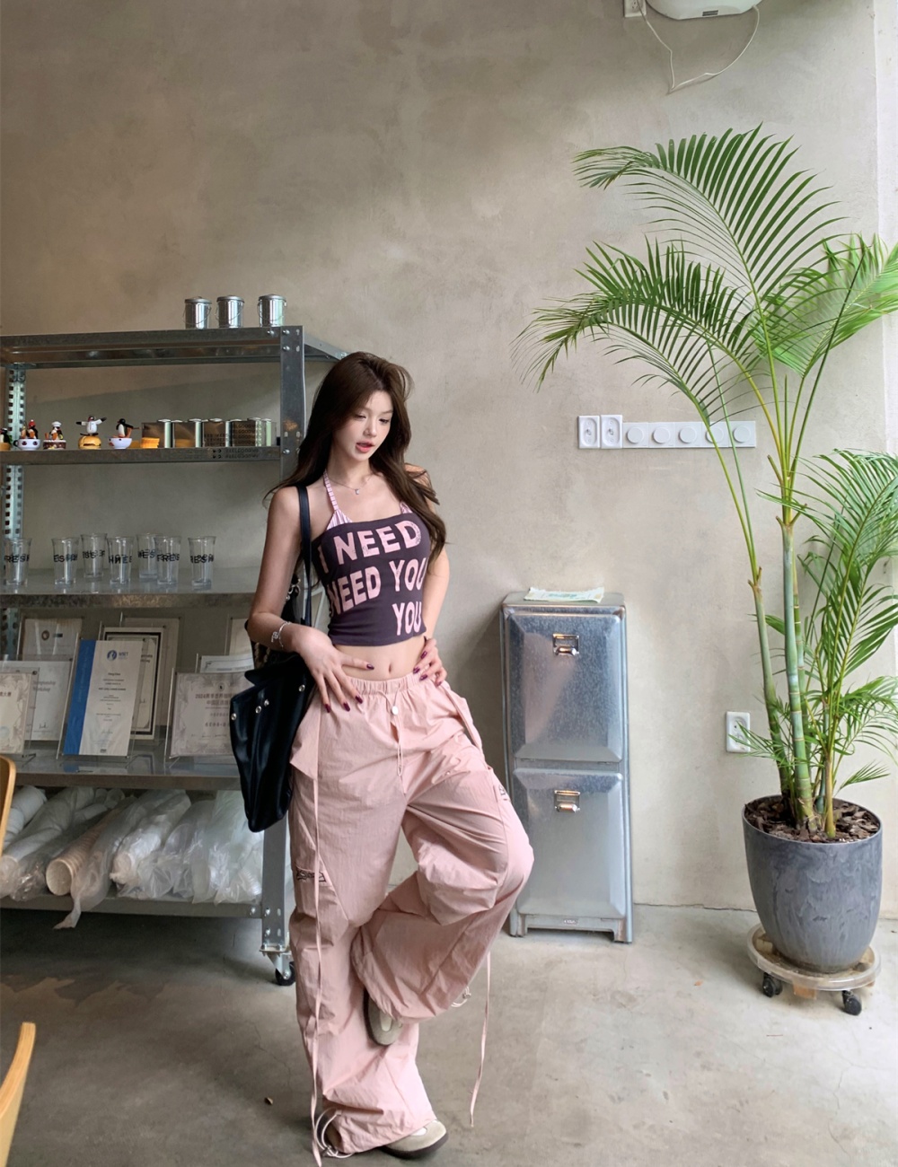 Letters vest enticement long pants 3pcs set for women