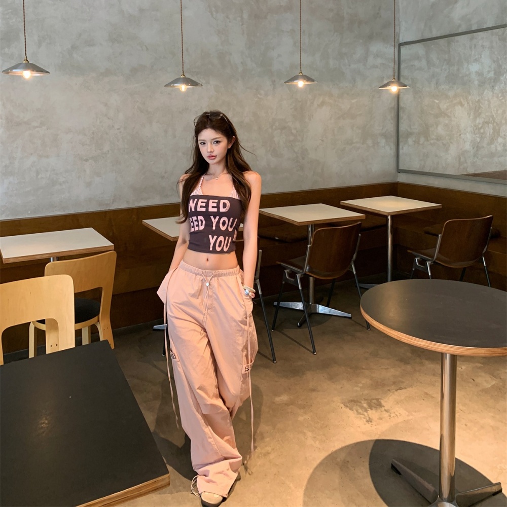 Letters vest enticement long pants 3pcs set for women