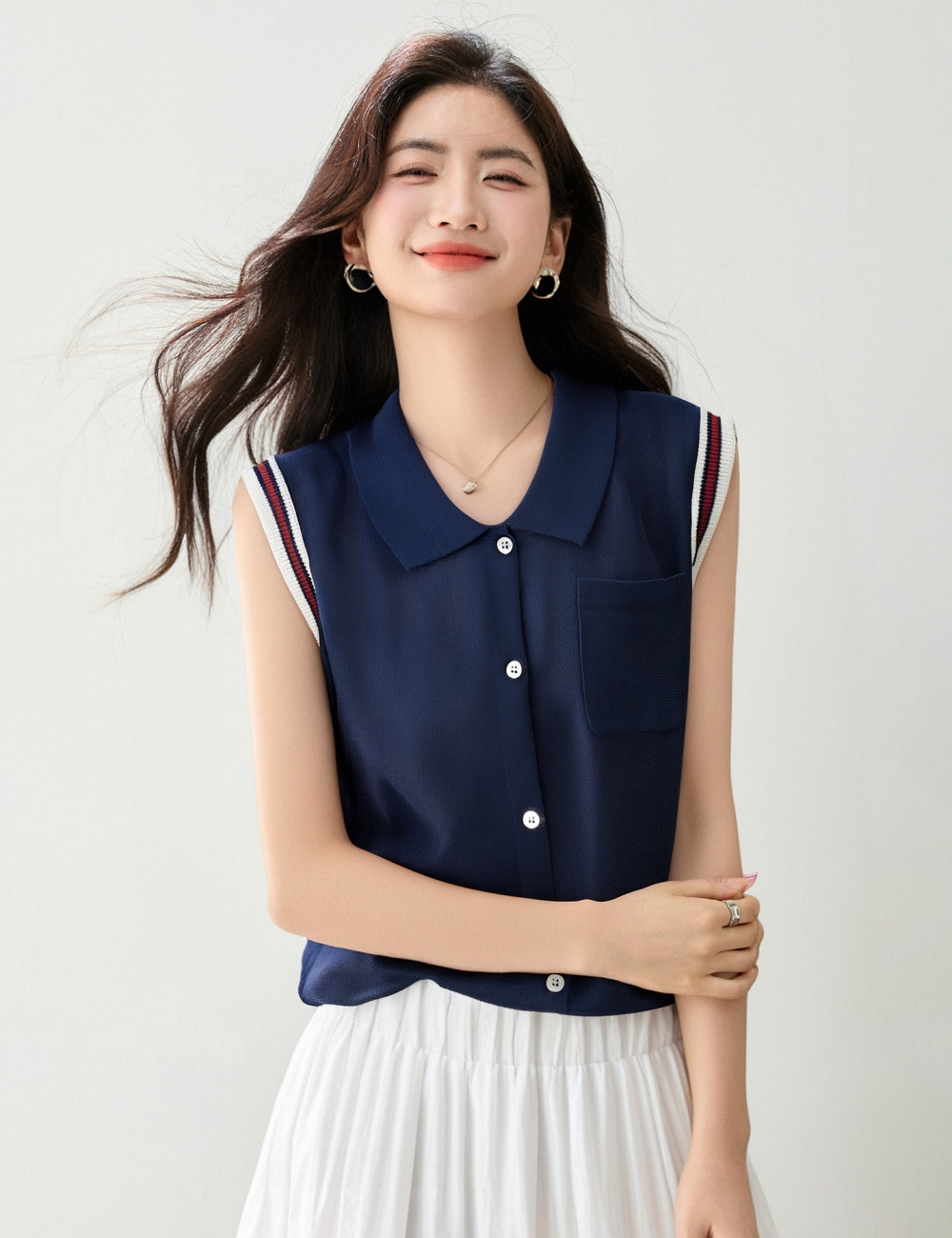 Simple temperament cardigan mixed colors tops for women