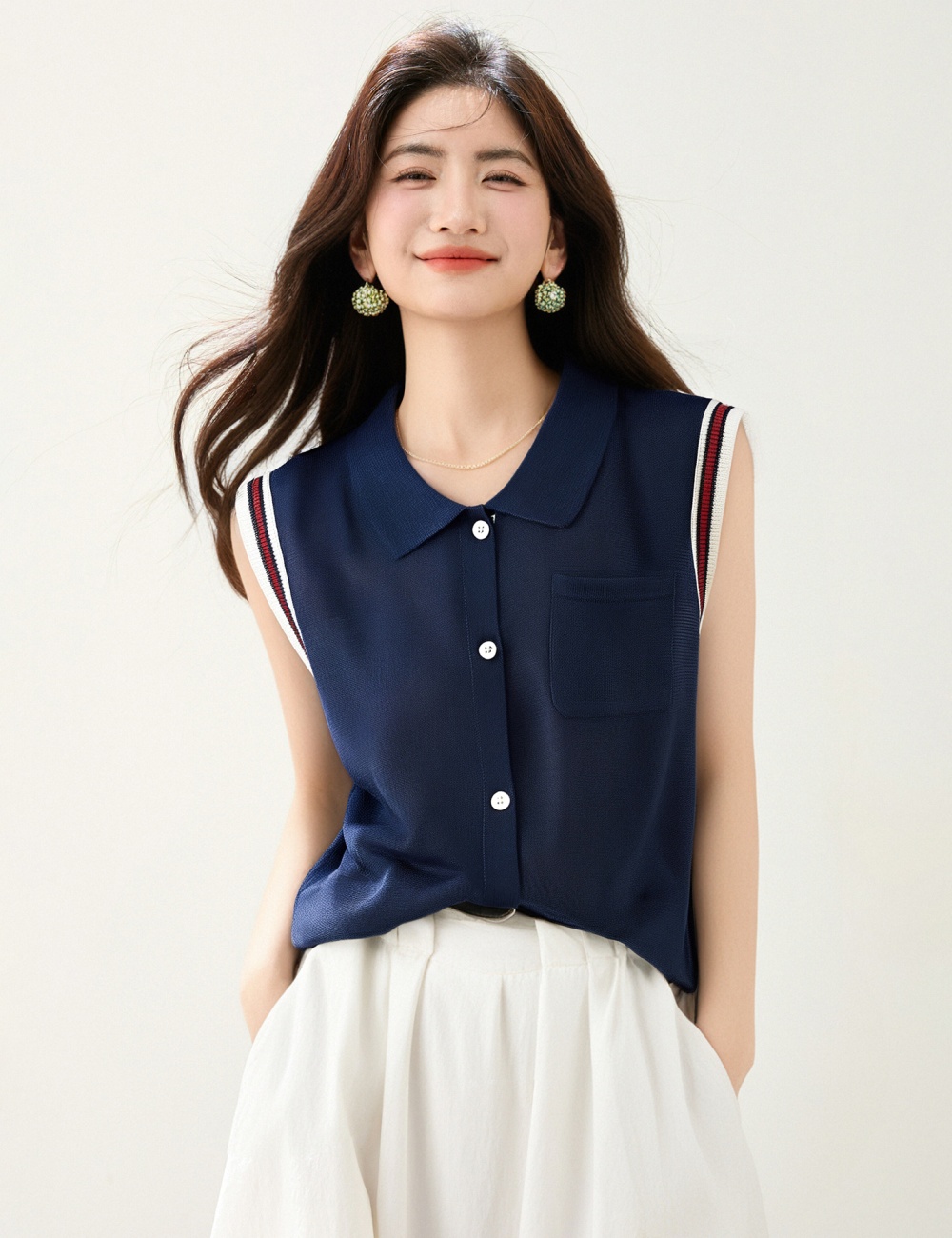 Simple temperament cardigan mixed colors tops for women