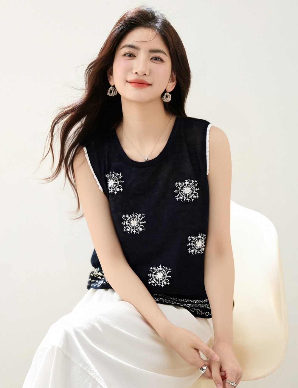 Sleeveless loose waistcoat summer temperament vest for women