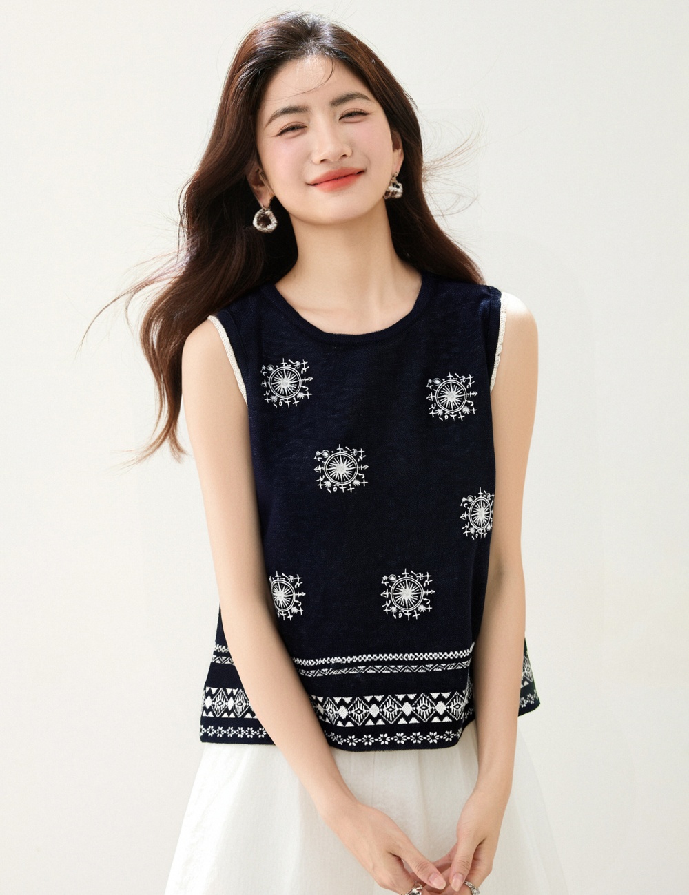 Sleeveless loose waistcoat summer temperament vest for women