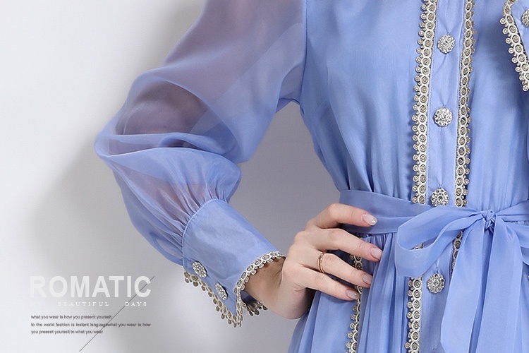 Long show young shirt pinched waist loose dress