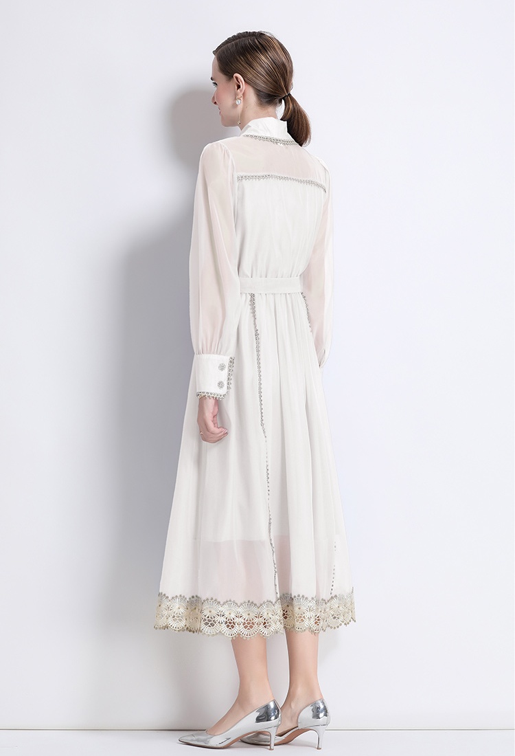 Long show young shirt pinched waist loose dress