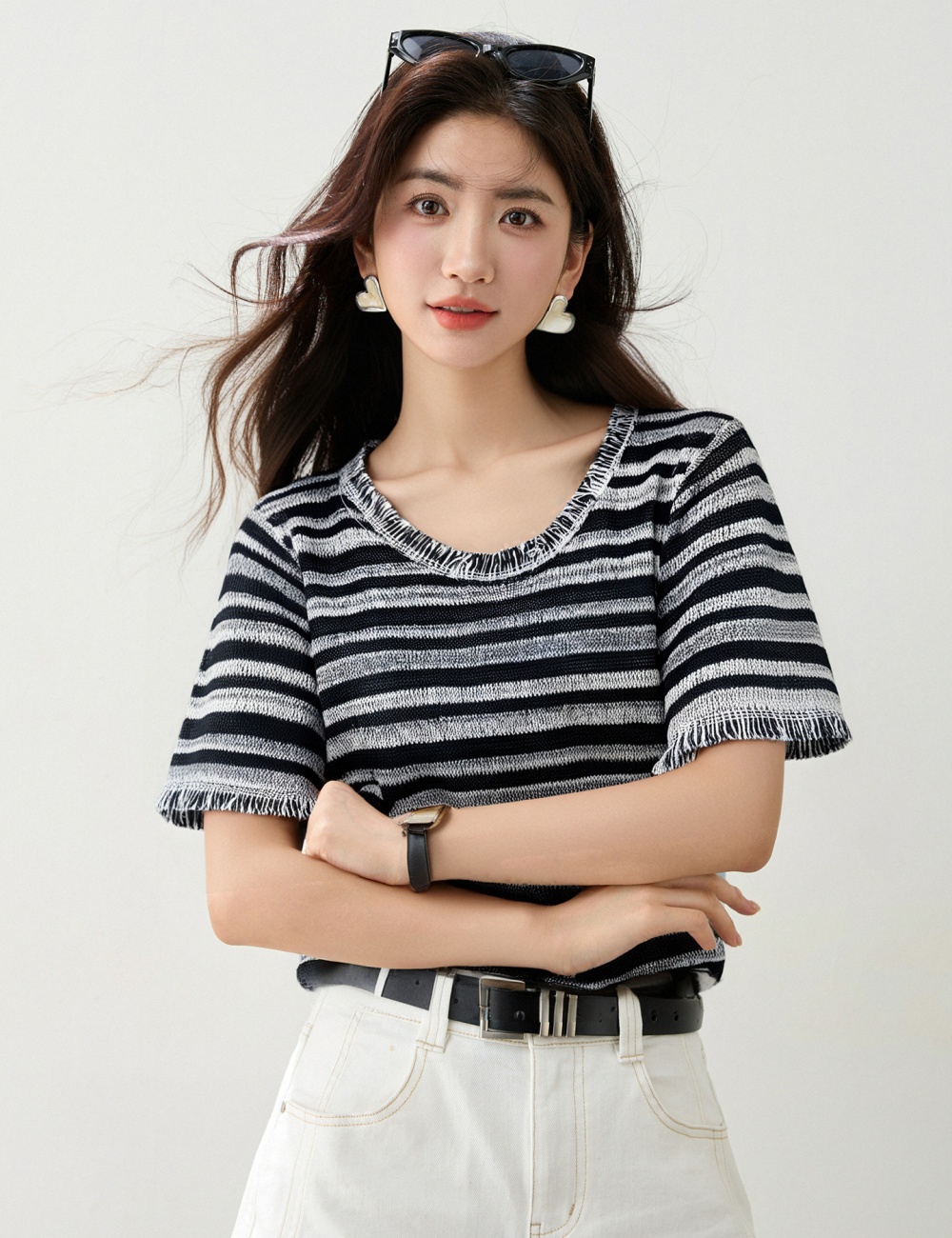 Temperament short sleeve T-shirt all-match tops for women