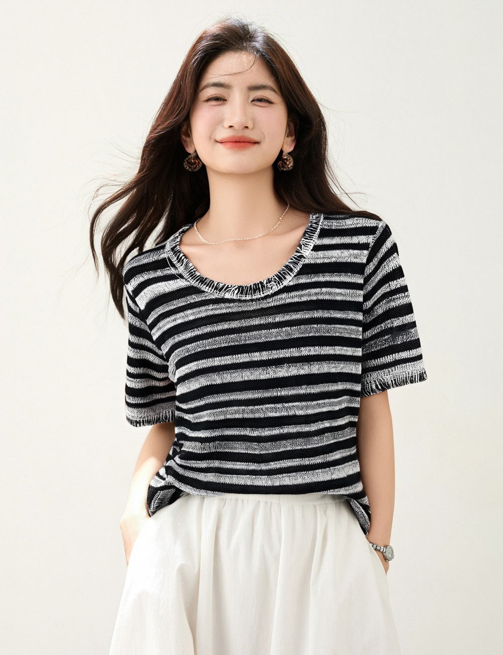 Temperament short sleeve T-shirt all-match tops for women