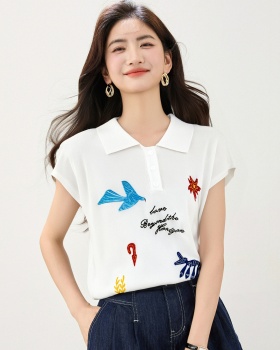 Embroidery cartoon sweater show young Korean style tops