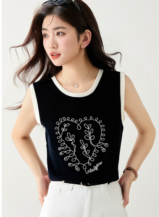 Ice silk thin vest show young sleeveless sweater for women