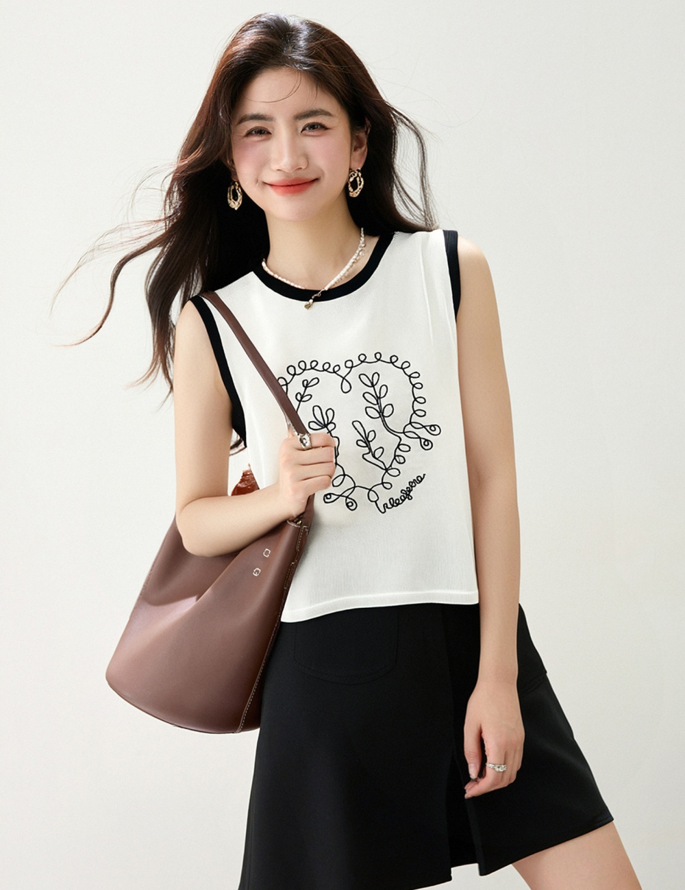 Ice silk thin vest show young sleeveless sweater for women
