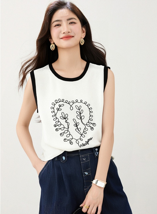 Ice silk thin vest show young sleeveless sweater for women