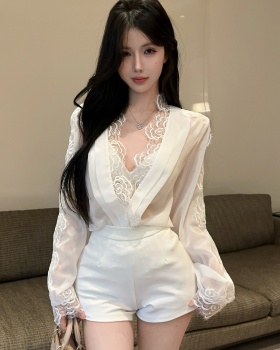 Rose splice shorts autumn enticement shirt a set