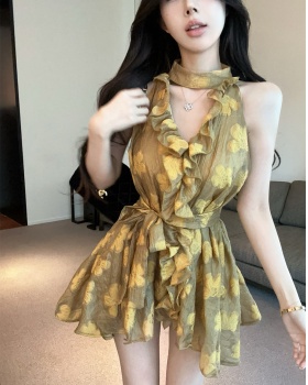 Jacquard Chinese style tops A-line small shirt for women