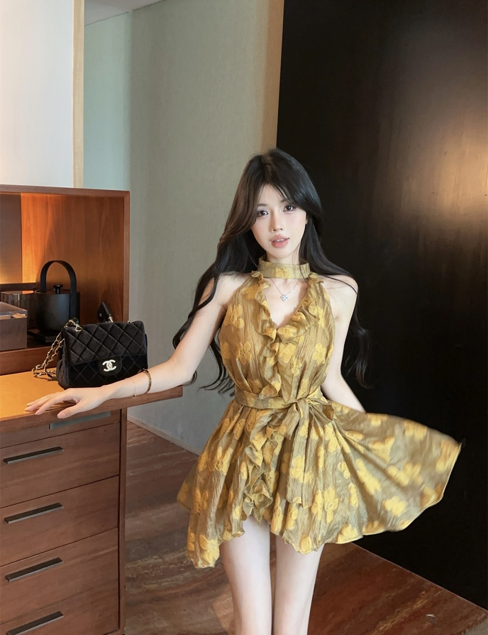 Jacquard Chinese style tops A-line small shirt for women