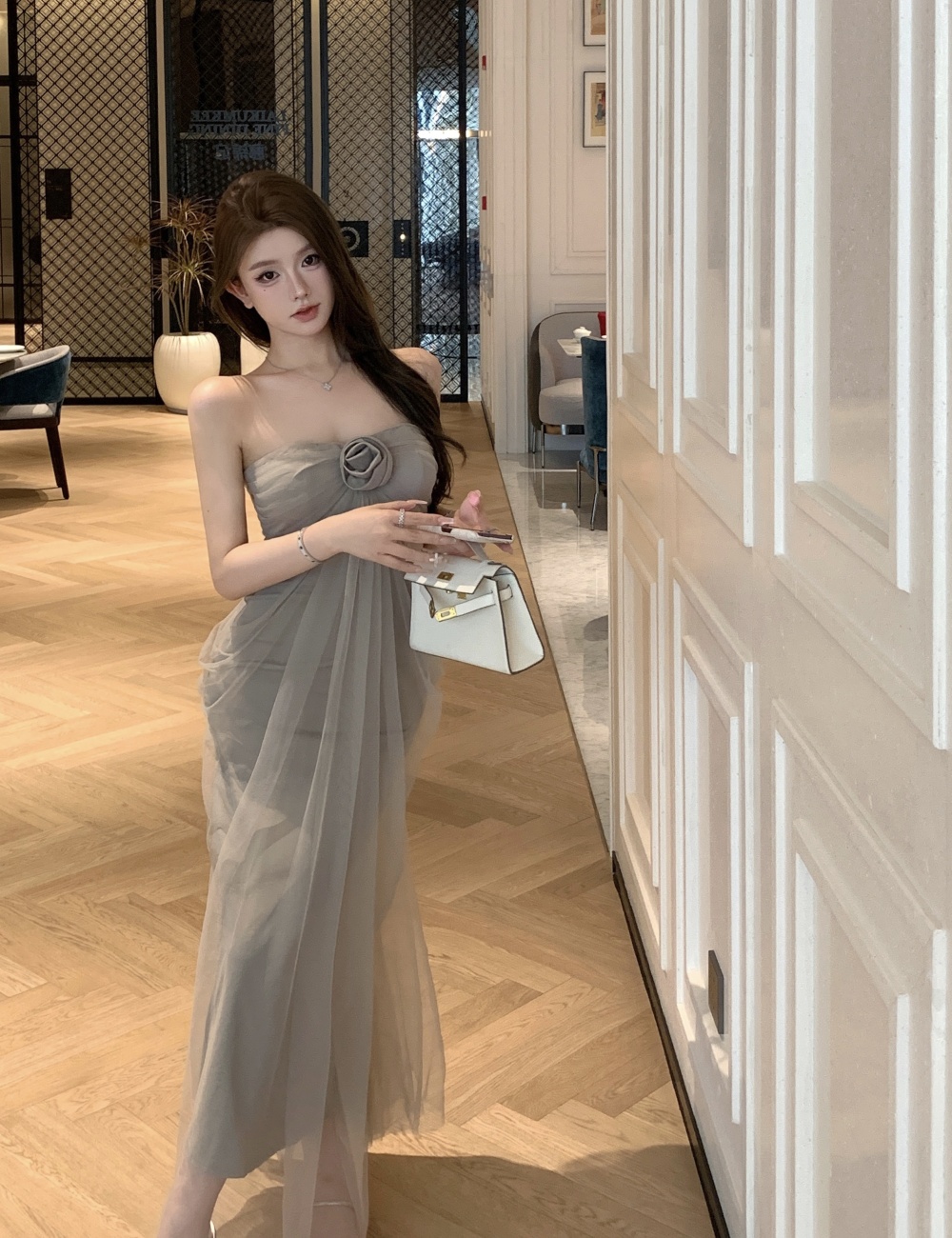 Flowers dress temperament long dress for women