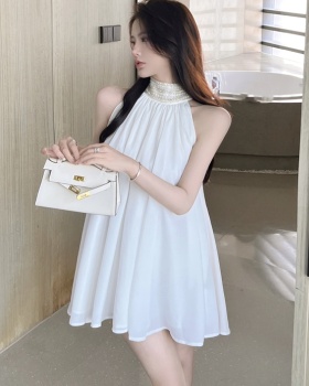 Sleeveless summer France style halter temperament dress