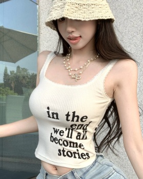 Letters spicegirl tops printing sling vest