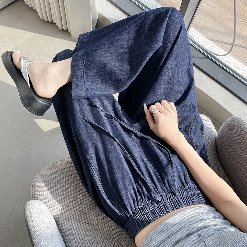 High waist wide leg pants flax nine pants for women