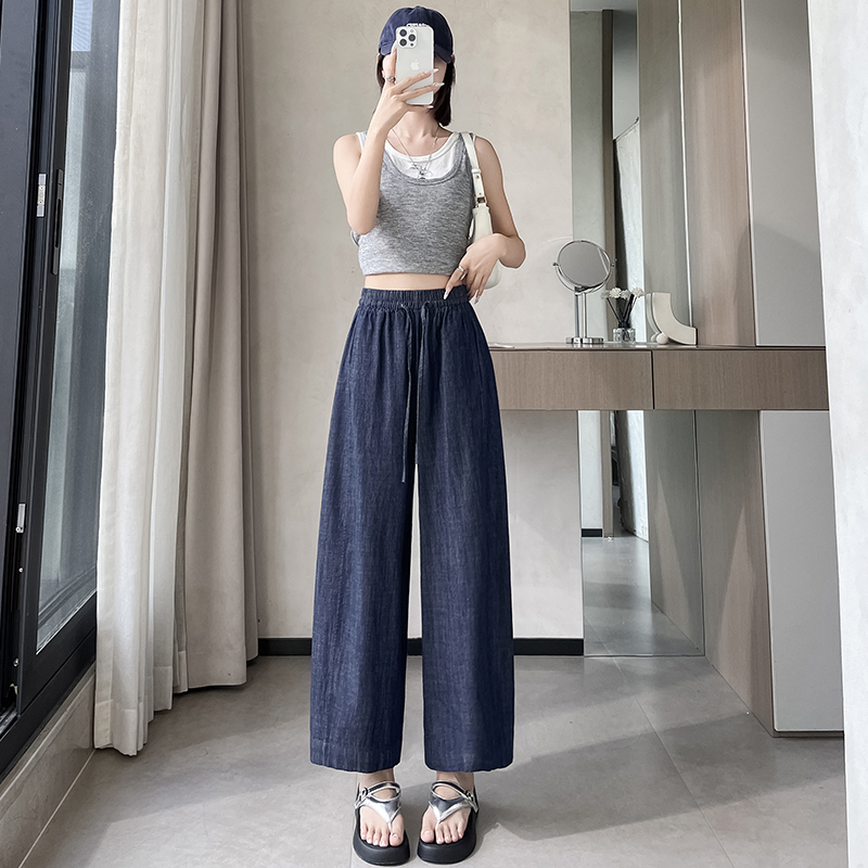 High waist wide leg pants flax nine pants for women