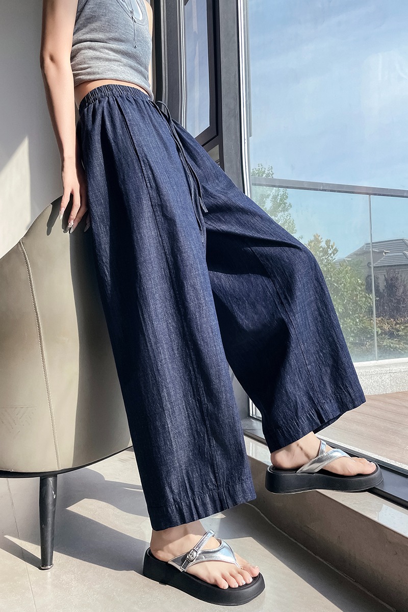 High waist wide leg pants flax nine pants for women