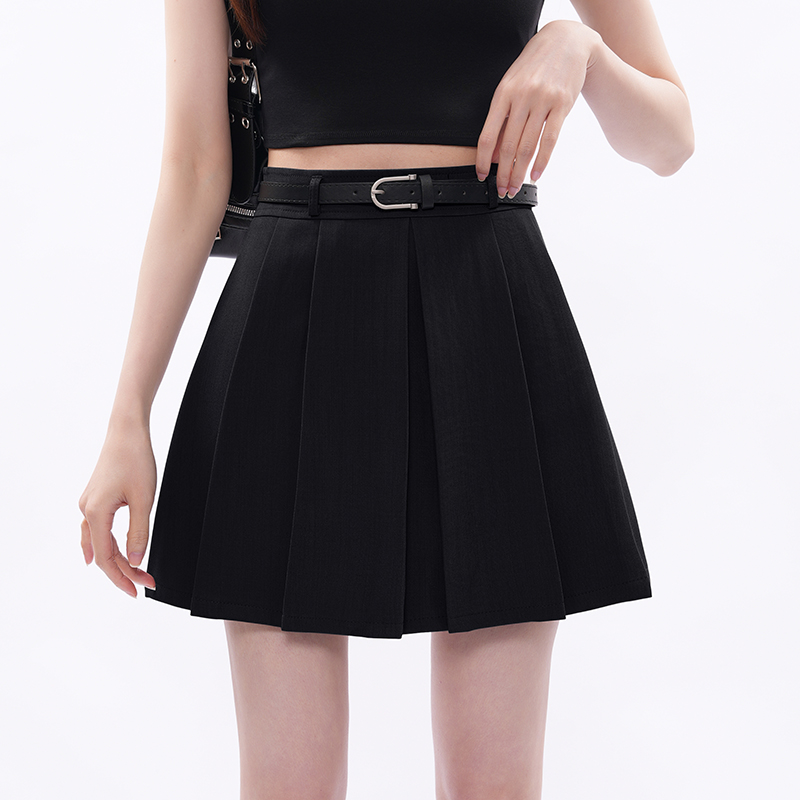 High waist skirt gray short skirt for women