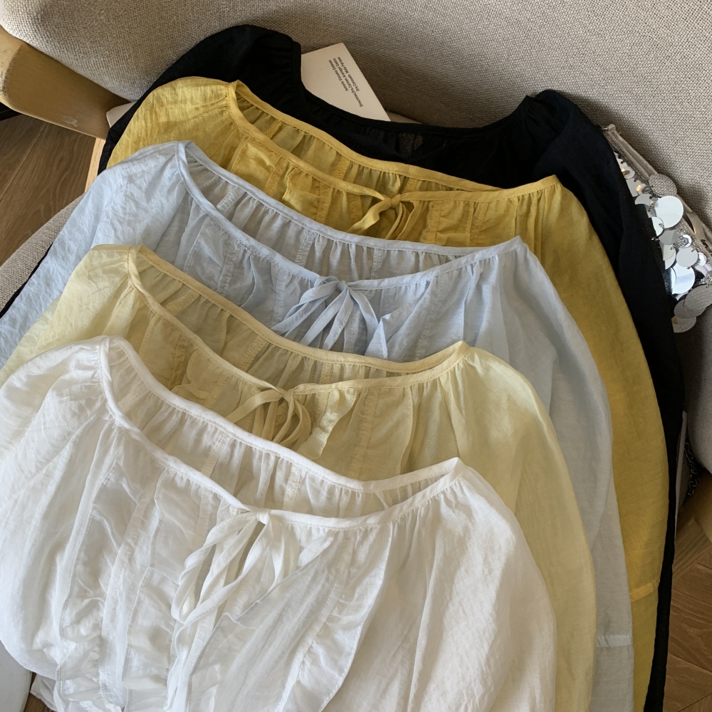 Lace chiffon splice outside the ride sun shirt for women