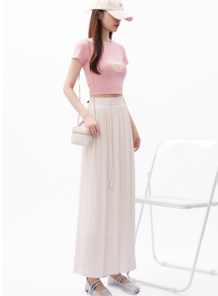 Cotton linen all-match culottes durian wide leg pants