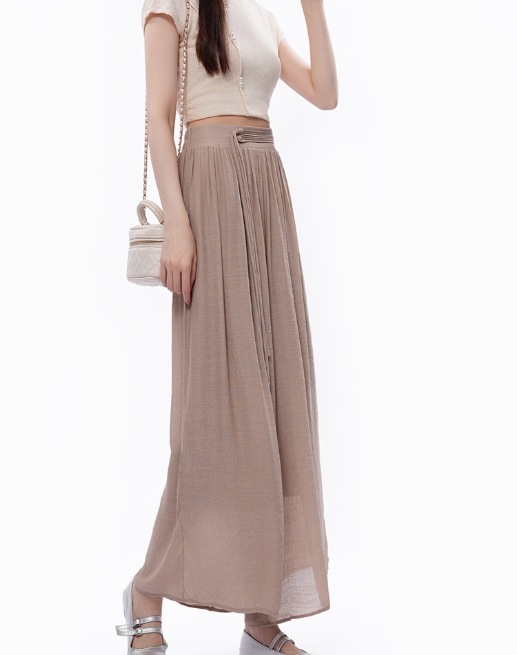 Cotton linen all-match culottes durian wide leg pants