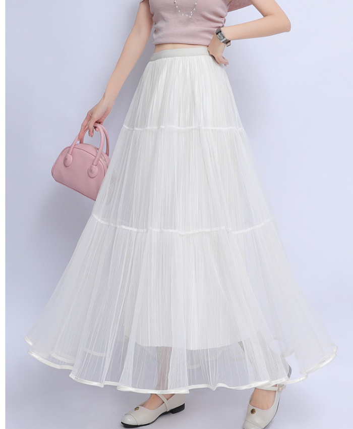 High waist A-line all-match long temperament skirt for women
