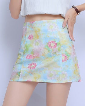 Printing short skirt package hip skirt for women