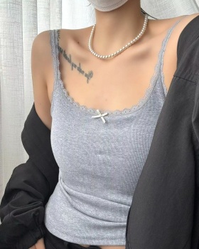 Slim fixed lace wears outside vest for women